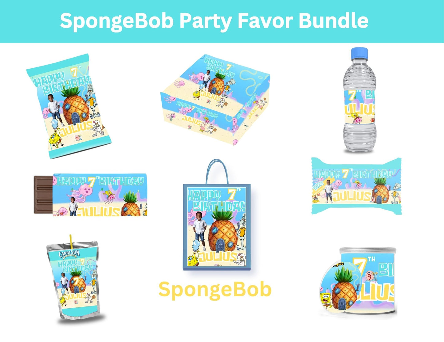 SpongeBob Party Favor Bundle  Template