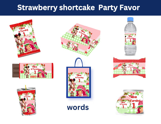 Strawberry Shortcake Party Favor Template