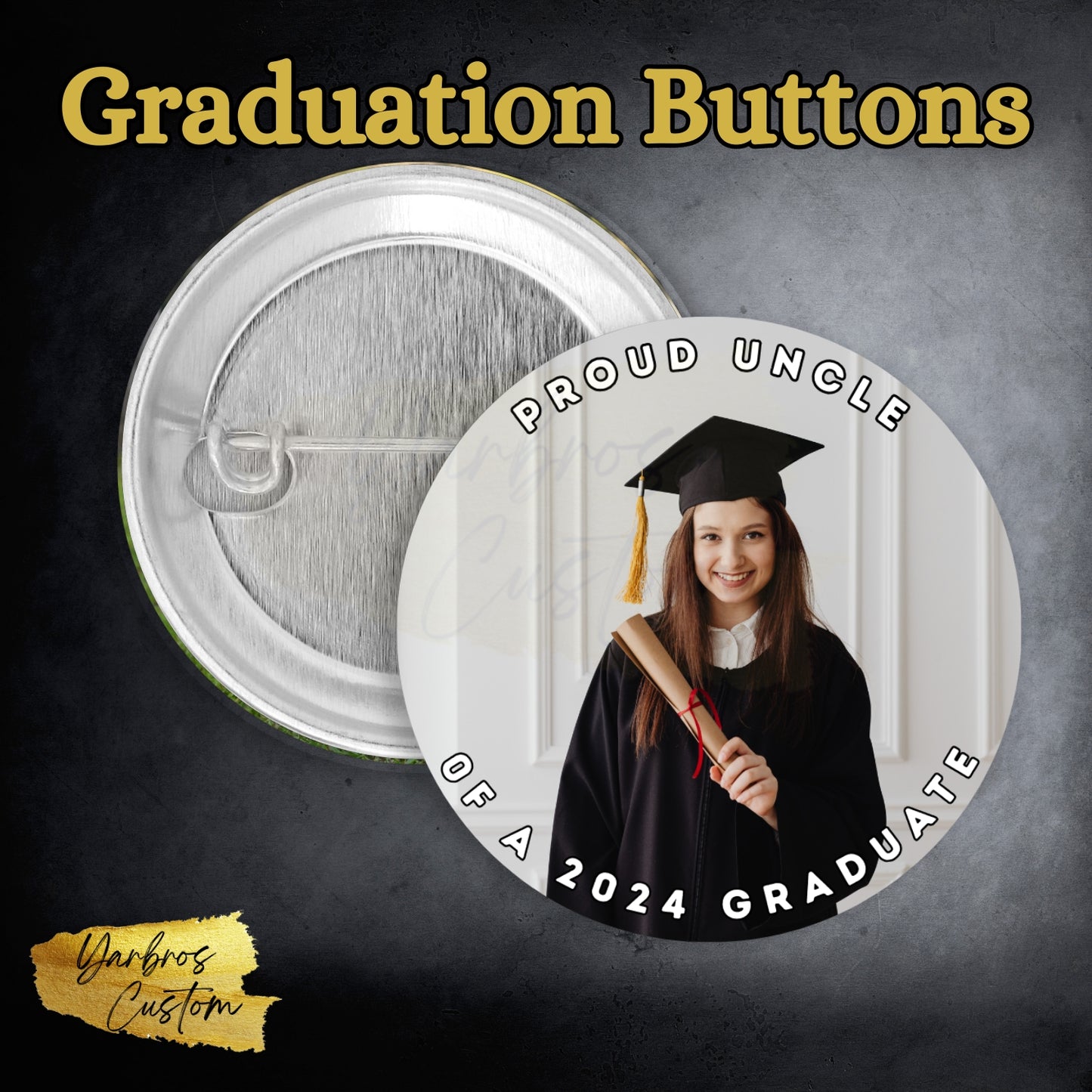 Graduation Buttons 2.25"